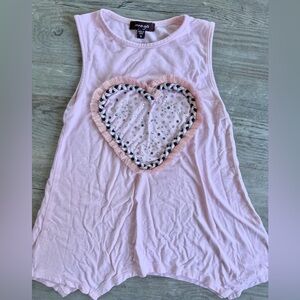 Boutique Girls Heart and Rhinestone Tank Top